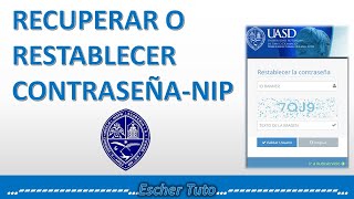 Cómo RECUPERAR o RESTABLECER CONTRASEÑA o NIP en plataforma UASD [upl. by Miguela296]