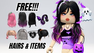 HURRY 10 Free Halloween Hairs amp Items to Get on Roblox 2024 [upl. by Zetnas224]