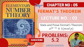 State and Prove Fermats Theorem  Theorem 51  Fermats Little Theorem  Elementary Number Theory [upl. by Niliak]