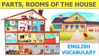 Parts of the house rooms in the house house vocabulary in English  English words with meaning [upl. by Eilssel]