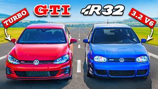 Golf GTI vs R32 DRAG RACE [upl. by Ilyssa]