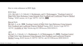 How to write the IEEE Style Format in References [upl. by Nahum36]