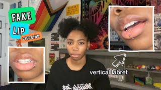 how to fake lip piercings snake bites vertical labret etc [upl. by Secnarfyram]