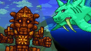 Terraria Golem Vs Duke Fishron Tmodloader 144 Smash Bros Boss Fight [upl. by Cathi184]