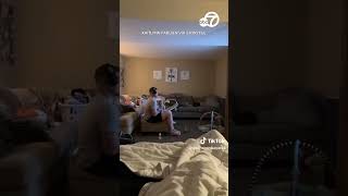 Dad feeds newborn while playing video games with his feet [upl. by Ardys]