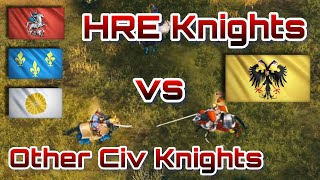 Holy Roman Empire Knights vs Other Civ Knights With Bonus Stats and Buffs  Age of Empires 4 [upl. by Beare]