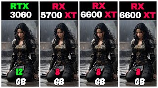 RTX 3060 VS RX 5700 XT VS RX 7600 VS RX 6600 XT  Comparing average fps In 16 Popular Games [upl. by Paris]