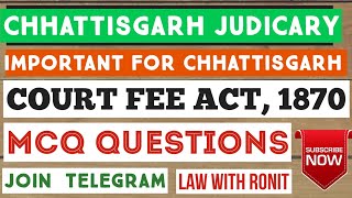 CHHATTISGARH JUDICARY COURT FEE ACT1870 MCQ QUESTIONSjudiciaryexams  chhattisgarhlawaspirants [upl. by Rosenwald]