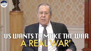 Lavrov on AngloSaxon US wanting beneficial war EU sanctions and Russias military task [upl. by Areval]