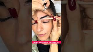 Brows restructuring and colouring 48 juliedesigner makeup eyebrow youtubeshorts beauty [upl. by Acsecnarf]