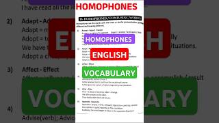 Homophones English Vocabulary trending viralshorts [upl. by Adnoraj]