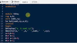 GATE LEVEL MODELLING 1 Design and verify half adder using Verilog HDL [upl. by Suchta568]