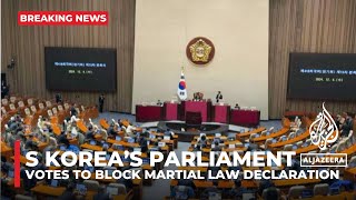 South Korean National Assembly rejects President’s martial law declaration [upl. by Nolos]