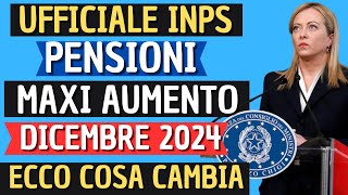 PENSIONI DICEMBRE👉 ANTEPRIMA IMPORTI con AUMENTO in ARRIVO CONFERMATO❗️ECCO COSA CONTERRÀ💰 [upl. by Noiramaj]