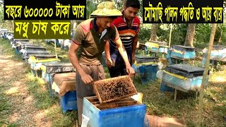 মৌমাছি চাষ করে ৬০০০০০ টাকা আয় বছরে  মৌমাছি পালন পদ্ধতি ও আয় ব্যয়  Honey Bee Farm Business Plan [upl. by Ellekcim]