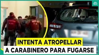 Sujeto intenta atropellar a carabinero Lo embistió con marcha atrás [upl. by Alasdair796]