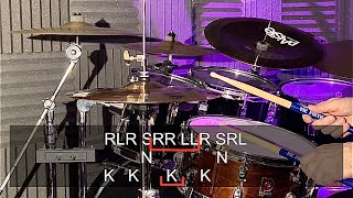 Dynamic touch for shuffle beat  Paradiddle concept  RLR LRR LLR LRL [upl. by Lovett]