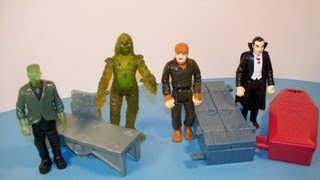 1997 BURGER KING UNIVERSAL STUDIOS MONSTERS SET OF 4 MINI FIGURES FULL COLLECTION VIDEO REVIEW [upl. by Gilbye]