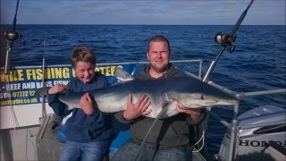 Shark Fishing aboard Pisces West Wales Pembrokeshire Fishing Charter [upl. by Anikas]