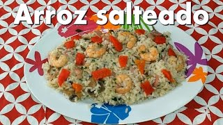 ARROZ SALTEADO CON LANGOSTINOS Y CHAMPIÑONES [upl. by Namra]