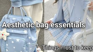 quotAESTHETIC SCHOOL ESSENTIALS  Whats in my Bagquot aesthetic students popular views [upl. by Notlaw9]