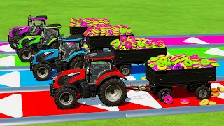 LOADING DONUTS amp TRANSPORTING WITH LANDINI TRACTORS CHALLENGE  Farming Simulator 22 [upl. by Nnaycart]