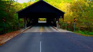 Mohican State Park Covered Bridge Fall Aerial Tour [upl. by Camden808]