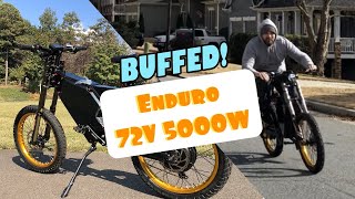 Enduro 72V 5000W Stealth Bomber Ebike Electric Bike Overview and Ride Aong [upl. by Dupuy]