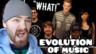 First Time Hearing Pentatonix quotEvolution of Musicquot REACTION [upl. by Cornela]