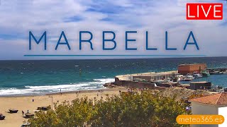 Marbella 🇪🇸 LIVE Weather Webcam view of the El Cable Beach amp La Bajadilla harbour  Málaga SPAIN 🇪🇸 [upl. by Lanti]