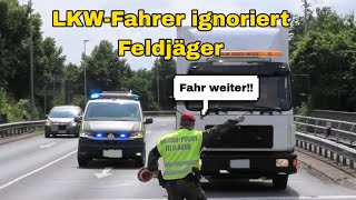 Feldjäger im Einsatz LKW Fahrer missachtet Zeichen von Soldat 2 Abmarsch Panzerpionierbataillon [upl. by Radke]