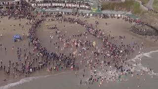 ABERSOCH 2018 RNLI new years day dip by drone [upl. by Odlauso60]