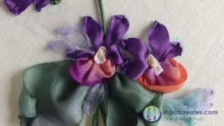 Online Silk Ribbon Courses Violets [upl. by Ikkaj390]