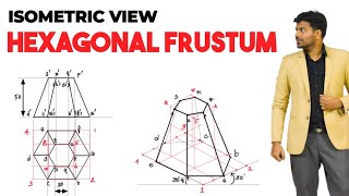 Isometric view of HEXAGONAL FRUSTUM  Isometric Projection  Engineering graphics  EG  Tamil [upl. by Ecerahs270]