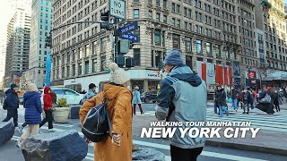 NEW YORK CITY TRAVEL 89  WALKING TOUR MANHATTAN Washington Square Broadway Union Square 5th Ave [upl. by Adarbil]