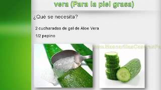 Mascarilla de Sábila Mascarilla Casera de pepino y aloe vera Para la piel grasa [upl. by Aisined]