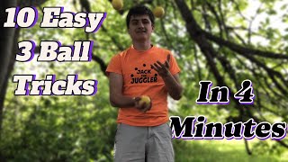 10 Easy 3 Ball Juggling tricks  Juggling tutorial [upl. by Rodrigo]