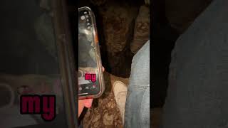 He’s What funny caving cave explore dangerous fun joke fail rock shorts viral fyp [upl. by Acimat]