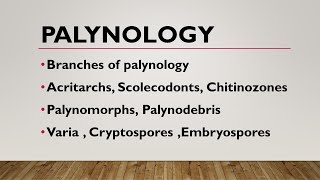 PalynologyBranches Basic termsPalynology  URDUHINDI  AZ concepts guide [upl. by Tenay350]