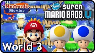 New Super Mario Bros U World 3 Sparkling Waters All Star Coins 100 Multiplayer Walkthrough [upl. by Amron991]