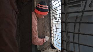 Plastering of window construction plaster shorts trending civil [upl. by Hsirt852]