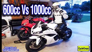 What its Like Riding a 600cc vs 1000cc Motorcycle [upl. by Gievlos]