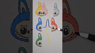 Labubu Color Mix Line Puzzle Challenge shorts viral labubu art [upl. by Macpherson]