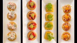 Mini Snacks For Party Quick and Easy Appetizer Recipes  4 Types of Canapes  Cooking without fire [upl. by Jenna]