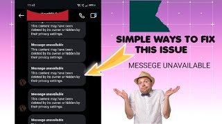 How to Fix Instagram Message Unavailable Problem Quick amp Easy Solutions [upl. by Geer]