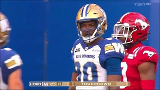 Winnipeg Blue Bombers Ontaria Wilson 1st Career CFL Touchdown [upl. by Carder]