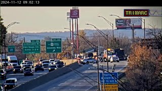 I65 in Louisville closed after dump truck crash [upl. by Rox374]