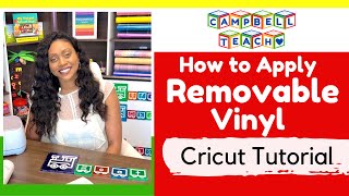 How to Apply Removable Vinyl using a Cricut Maker  Cricut Tutorial for Beginners [upl. by Adnauqahs]