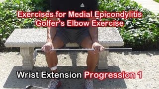 Physical Therapy Exercises for Medial Epicondylitis Golfers Elbow [upl. by Nare872]