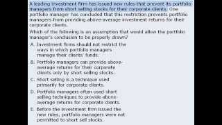 12 Critical Reasoning Practice Question  Portfolio Managers [upl. by Eartnoed]